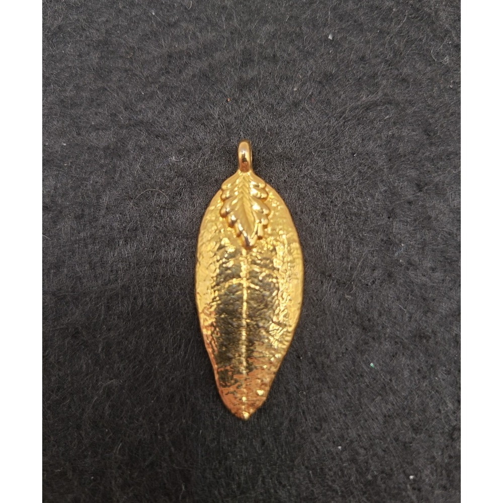 Genuine 24K Gold Dipped Hawaiian Maile Leaf Pendant 1.5" Long